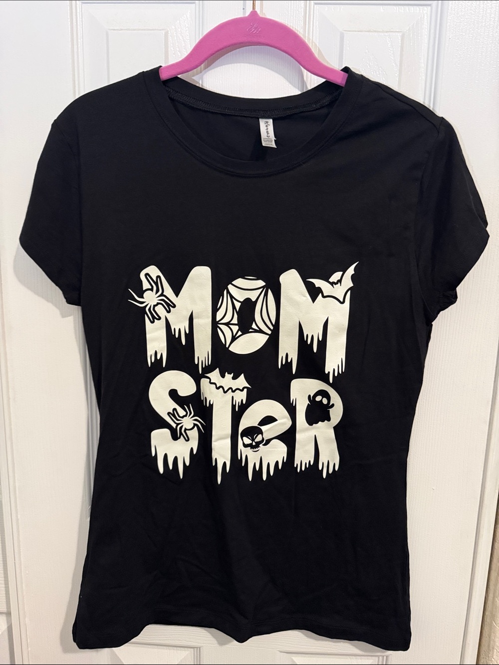 Ladies glow in the dark Black "Monster" Graphic Tee